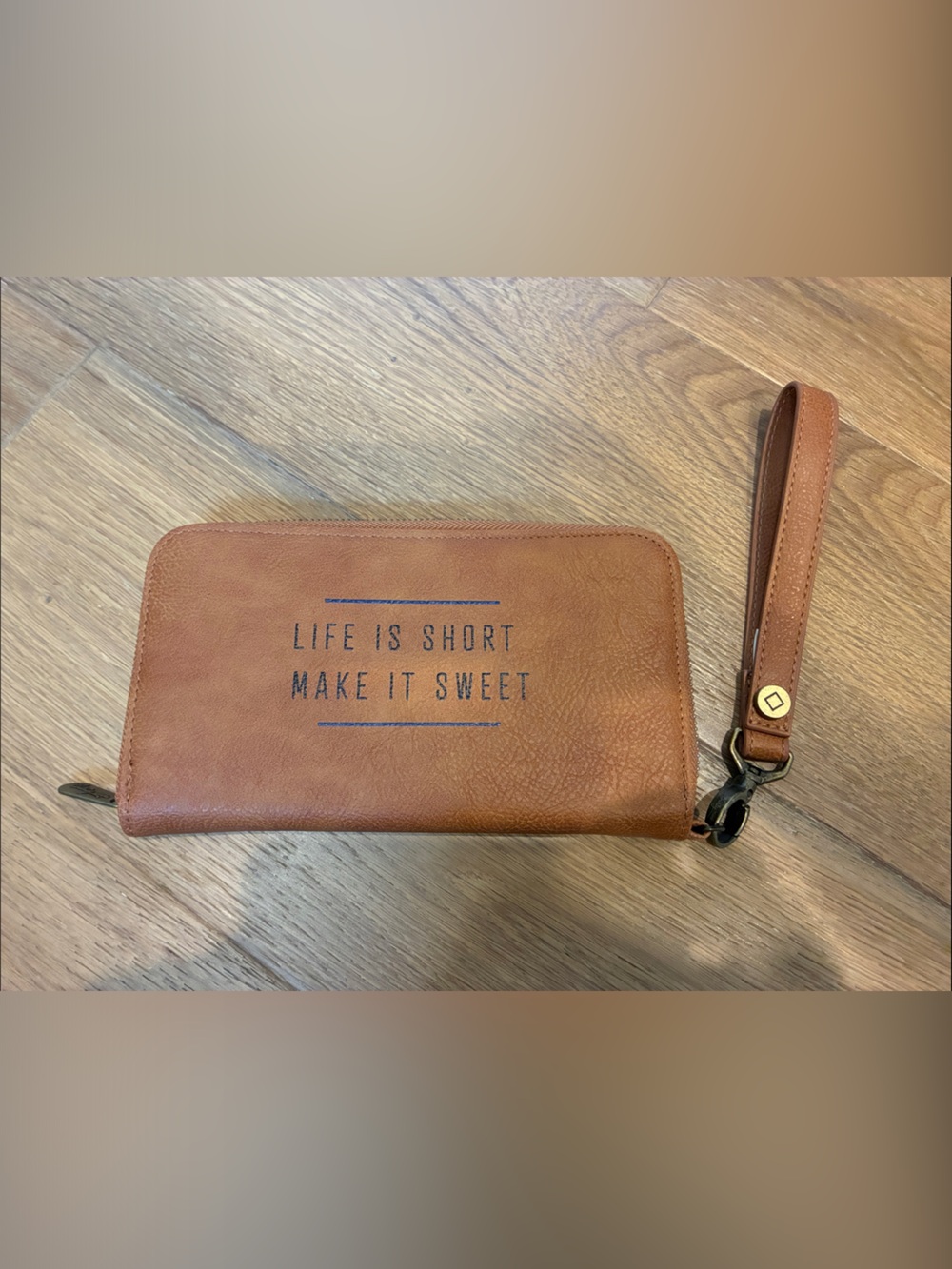 Women’s Tan Zip Wristlet Wallet